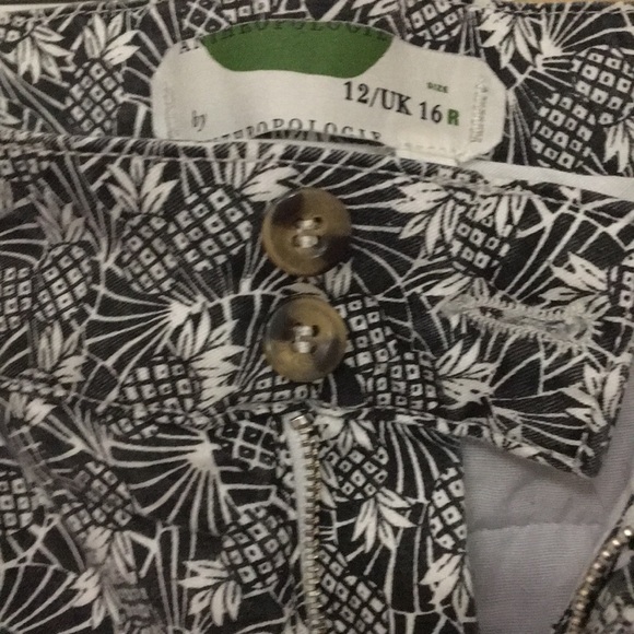 Anthropologie Cropped Pants Pineapple Strech 12 - Picture 2 of 3
